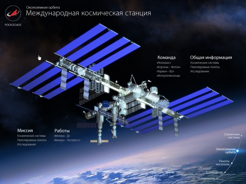 ROSCOSMOS | Current projects. Interactive presentation concept 