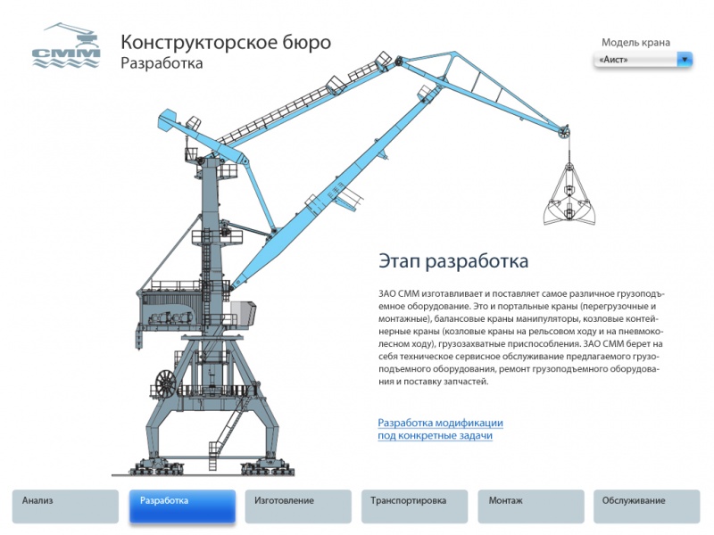 CMM | Portal Cranes Interactive presentation concept
